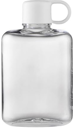 Wasserflasche Tragbare Flache, BPA-freier Tritan-Kunststoff, Reise-Wasserflasche Für Camping, Fitness, Outdoor-Sport, Passend Für Geldbörse Und Tasche, Weiß/Grün/Blau/Rosa/Grau, 8,5x15cm, 350ml