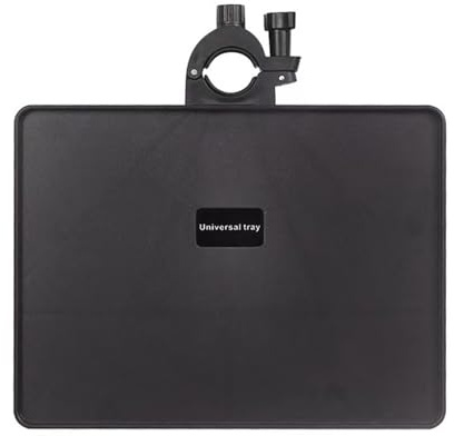 Ragyzity Mic Stand Phone Holder, Adjustable Clamp-On Rack Tray Holder, Microphone Stand Plastic Tray with Clamp, Music Stand Accessories for Mic, Sound Card, Cell Phone, Laptop