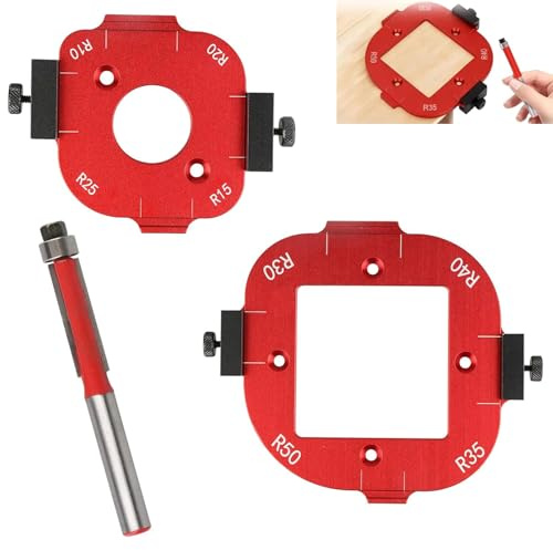 Radius Jig and Router Templates for Woodworking,Aluminum Alloy Corner Router Jig Table Radius Guide Set R10/R15/R20/R25/R30/R35/R40/R50,Corner Jig for Precision Routing Furniture Edges DIY Projects