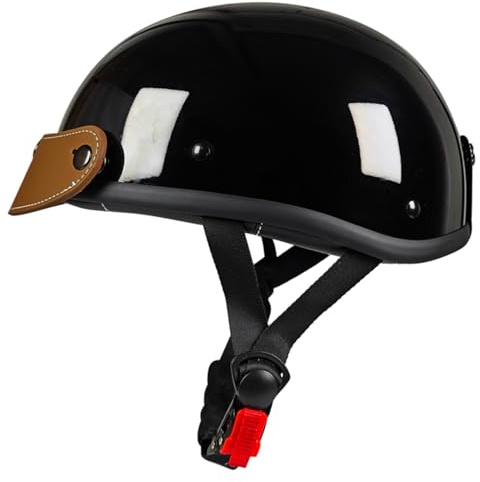 Vintage-Motorrad-Jethelm, ECE 22.06 Zertifiziert Offener Motorradhelm Für Kreuzfahrten, Fahrräder, Chopper, Mopeds, Elektroroller D,L/(57~58cm)