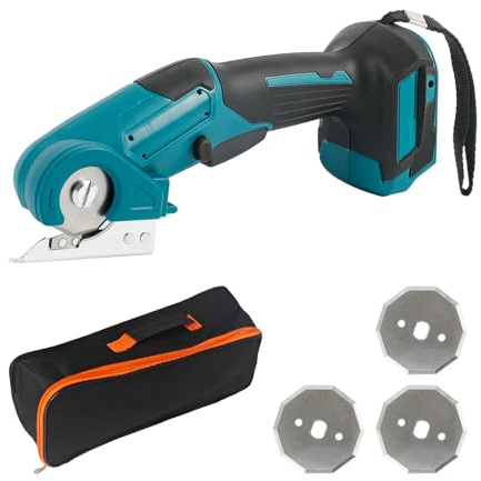 Cordless Electric Scissors Compatible with Makita 18V Battery (No Battery), Cordless Cardboard Box Cutter, Electric Scissors with Storage Bag, 6mm Cutting Depth for Leather, Plastic