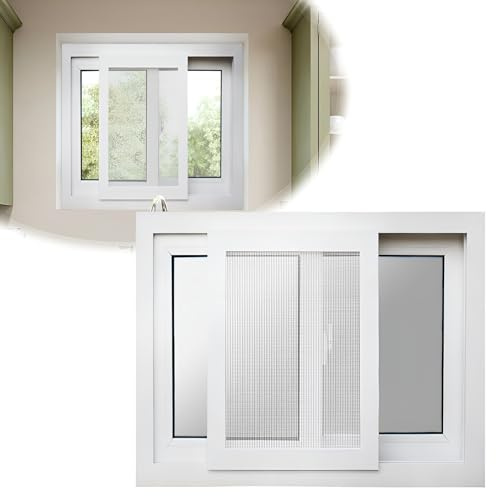 Piccole Finestre per Seminterrato da 40x40cm 40x60cm 60x80cm 80x50cm Finestra Scorrevole Orizzontale per Bagno Capannone Pollaio(HXW 80X60CM/31.4X23.6IN)