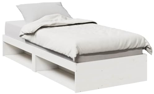 Hoopleep White Daybed Frame, 100x200 cm Solid Pine Wood, Versatile Sofa Bed with Slats, Under-Bed Storage, No Box Spring Needed, Durable Platform for Bedroom Guest Room