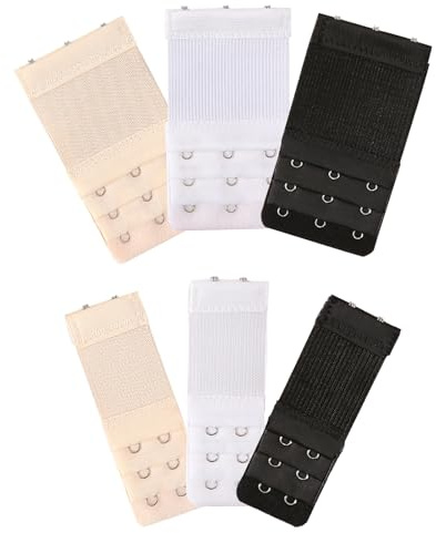 Lafefe Pack of 6 Bra Extenders, Soft and Comfortable Bra Extension Strap, Women Bra Strap Extensions Elastic Extender Set