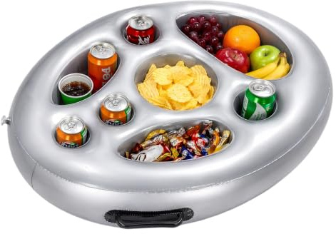Futuhada Porte-Gobelet Piscine Gonflable, Plateau Bar Flottant | Grande Capacité avec 8 Plusieurs Emplacements pour Boissons, Snacks et Bouteille, Idéal pour Piscine, Plage, Spa et Fête d’ét