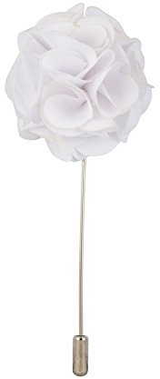 Knighthood Broche blanche en forme de bouquet de fleurs pour homme