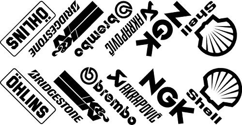 myrockshirt 14-X-Belly-Pan-Fairing-Sponsor-Logo-Aufklebers-Aufklebers-Colour-Choice`+ Bonus Testaufkleber Estrellina-Glückstern ®, gedruckte Montageanleitung, waschanlagenfest,