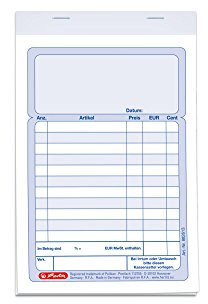 5x Herlitz Kassenblock / A6 / 2x 50 Blatt