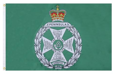 AZ FLAG - Royal Green Jackets Of The British Army Flag - 3x5 Ft - 100D Polyester Rgj Banner with Two Metal Grommets - Fade Resistant - Vivid Colors - 3' x 5' Feet - 150x90 Cm