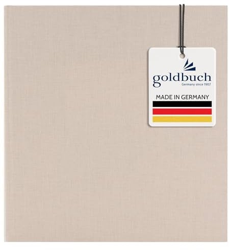 goldbuch 24605 Fotoalbum Summertime Trend 2, Fotobuch mit 60 weißen Seiten mit Pergamin Trennblätter, Erinnerungsalbum mit Leinen Einband, Foto Album zum Einkleben, Beige, 25 x 25 x 4 cm