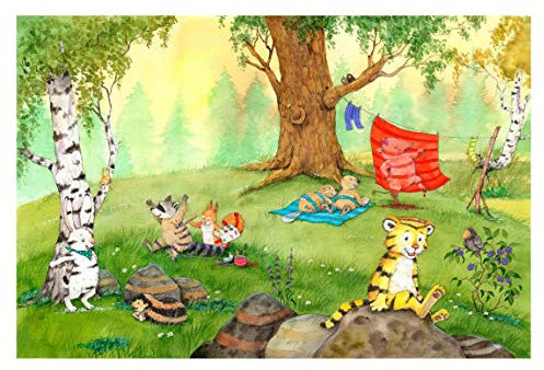 Bilderwelten Vliestapete Kleiner Tiger - Tarnstreifen für alle, HxB: 190cm x 288cm