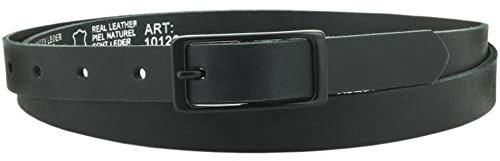 Ledergürtel echt Leder, 2 cm breit, Damen Gürtel, Hüftgürtel, Jeansgürtel, Damengürtel, Casual, schmal, Schnalle, Jeans, Vascavi, Made in Germany (95 cm Gesamtlänge 110 cm, Schwarz)