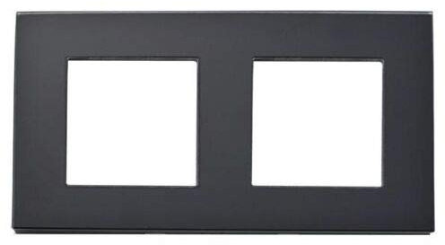 Luxus-Time Steckdosen Blenden Lichtschalter Wandschalter Wechselschalter USB HDMI uvm. Glasrahmen Schwarz (Rahmen 2fach Schwarz Glas)