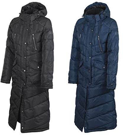 Lazura - Winter Reitmantel Sophia für Damen | wasser- & windabweisend | wattierter Damen Wintermantel | atmungsaktiver Steppmantel | Reitbekleidung in Nachtblau | Größe L