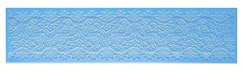 Ideen mit Herz Silikon-Dekormatte | Silikonform Fondant | Höhe: 2mm | Spitzen-Design | ideal zur Herstellung von Bordüren in Spitzenoptik | Werkzeug zum Formen von Fondant (Design 6 | 38,7cm x 9,7cm)