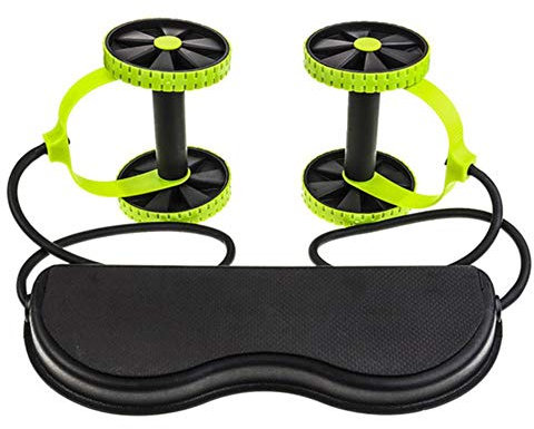 na Muskeltrainingsgerät, Power-Rolle, Bauch- und Ganzkörper-Workout, Doppelrad, Arm, Taille, Bein-Trainer, Heimgymnastik, grün