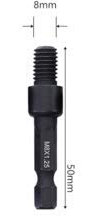 TuToy Self-Tapping Socket Adapter Für 6Mm / 8Mm / 10Mm Einsatzmuttern oder Aufhängebolzen Bohrmaschinen 1/4 Zoll Sechskantschaft - Nwy M8X1.25