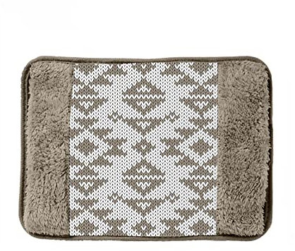 Virsus Borsa Acqua Calda Elettrica con Tasca Scaldamani diverse fantasie. Scaldino per crampi e sollievo dal dolore (Beige Trama Knit)