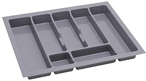 ALUSFERA Portaposate da Cassetto 60cm - Universale Organizer Cassetti Cucina - Porta Posate Cucina Cassetto - Divisori per Cassetti Cucina - Durevole Portaposate da Cassetto 530x430mm - Argento