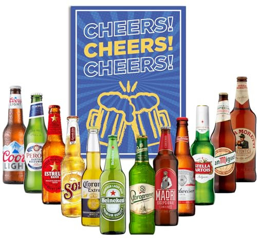 Liquid Vault World of Lager Mixed Pack - 12 Bottles - Variety Beer Hamper - Perfect Craft Beer Gifts for Men or Women - Global Beers & Pub Favourites