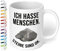 True Statements Ich hasse Menschen Steine sind ok - Kaffeetasse mit lustigem Spruch - beidseitig bedruckt - spülmaschinenfest Innen Weiss