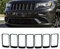 KYYET 7 anelli per paraurti anteriore per griglia di ventilazione, compatibili con Grand Cherokee 2014 2015 2016 nero lucido