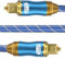 EMK Digital Optical Audio Cable Toslink Cables TOSLINK to SPDIF Male to Male Fiber Optic 24k Gold-Plated Optical Cable for Soundbar to TV, Amplifier, DVD, Speaker (Blue-5m)