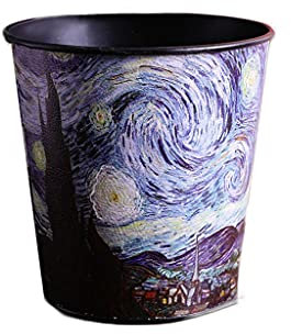 UYVI Bac à Ordures Poubelle Creative Creative Retro Cuir Desktopaper Basket Panier Port-Poubelle Can Cylindrique sans Couverture Panier de Rangement Poubelle Meilleurs Articles de Style de Vie