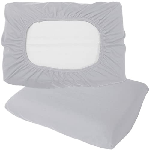 Nurtextil24 Nackenstützkissen Bezug 30x50 cm Grau - Kissen Spannbezug