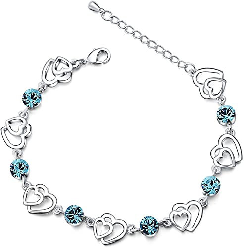 Cosie Lily Damenarmband 925er Sterlingsilber Herzarmbänder Damenschmuck Geschenk für Sie Zum Valentinstag Geburtstag
