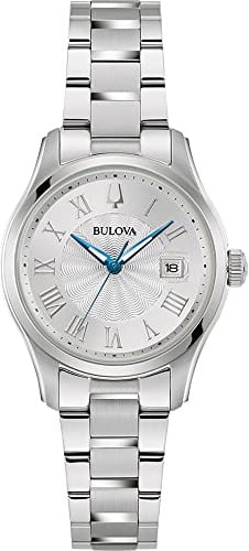 Bulova Damen Armbanduhr Wilton Ladies mit Edelstahlarmband, Gehäusedurchmesser: 29 mm, 96M162