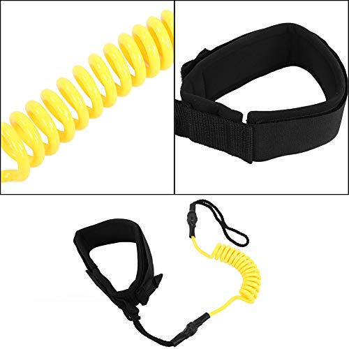 Fauitay Surfboard Leash, Surf Leash String, Surf Sicherheitsfuß Seil, Wasserski Fußseil, Stand up Paddle Board Leash Coil Surf Zubehör (Gelb)