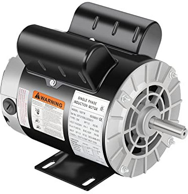 1.5HP Air Compressor Motor 3450 RPM Electric Motor, 115/230V Single Phase Motor, 56 Frame 5/8 Keyed Shaft 60 HZ