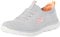 Skechers Summits Top Player, Zapatillas Mujer, Gray Knit Pink Coral Trim, 38.5 EU