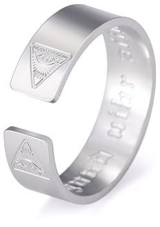 kkjoy Allsehendes Auge Edelstahl Einstellbare Auge der Vorsehung Offene Finger Ringe Halloween Schmuck Für Frauen Männer