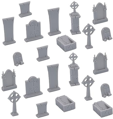 28mm scale Cemetery Bundle Gravestones Tombstone Undead Graveyard ScatterTerrain Fantasy Tabletop Gaming Scenery Figures
