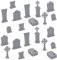 28mm scale Cemetery Bundle Gravestones Tombstone Undead Graveyard ScatterTerrain Fantasy Tabletop Gaming Scenery Figures