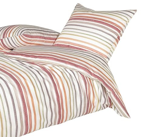 Janine Bettwäsche 155x220cm + 80x80cm Davos - weicher Bettbezug aus Feinbiber - mit Reißverschluss - 100% Baumwolle - Öko-Tex - Siena Oliv