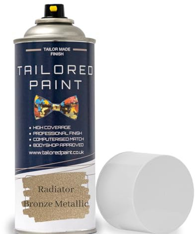 Tailored Paint Premium Radiator Aerosol Spray Paint Heat Resistant To 100ºC - Quick Air Dry No Primer Needed (Gloss, Bronze Metallic)