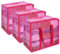 Vieshful 3 Pack Clear Storage Bags Clothes Storage Bags with Zips 40L Transparent Underbed Storage for Clothing, Blankets, Duvet, Pillow, Pink