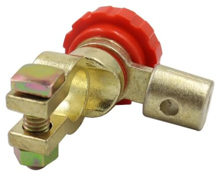 MiJunHD Car Battery Isolator Switch, Heavy Duty Battery Terminal Power Disconnect, Zinc Alloy Quick Disconnect Switch Suitable for 6V 12V Vehicles Marine Battery Terminal Dia 15-17mm (Red 1Piece)