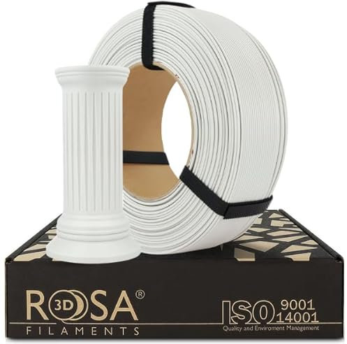ROSA 3D PET-G Structure High Speed Filament 1.75 mm für 3D Drucker | Druckmaterialien PETG 3D Drucker Filament | 3D Printing Materials | Lichtgrau Refill 1 kg
