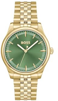 BOSS Uhr mit DREI-Zeiger-Quarzwerk für Damen Kollektion Graceful mit Goldfarben Edelstahlarmband - 1502780