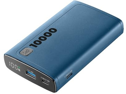 Cellularline - Elite 10000 - Caricabatteria Portatile - Capacità di 10000mAh - +72 ore di ricarica extra - 1xUSB OUTPUT: 18W Adaptive Technology - 2xUSB-C INPUT: 18W/ OUTPUT: 20W PD - Blu