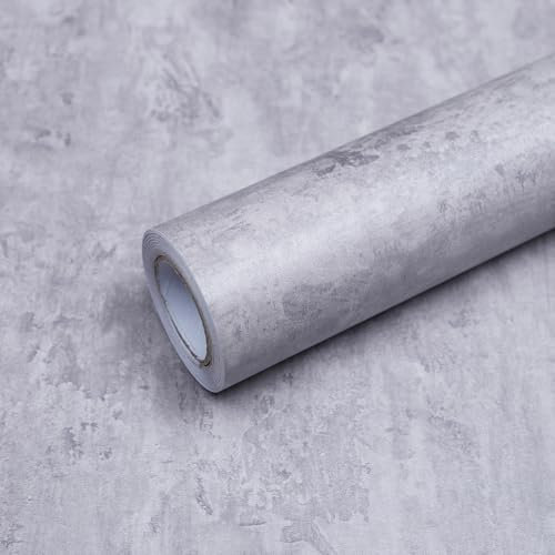 FEILAYS Klebefolie Möbelfolie Selbstklebende Tapete Dunkelgrau Betontextur Dicker Matt 40CMx5M Wasserfeste Möbelaufkleber Zementmuster Dekorfolie Vinyl Selbstklebe Folie DIY Wandaufkleber