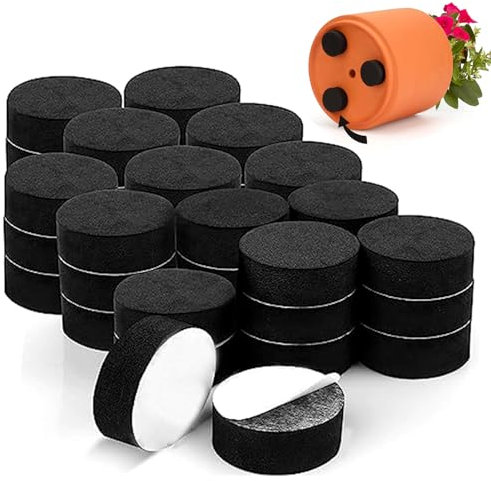 DILUSILK Invisible Plant Pot Feet, Pads Round Black Flower Pot Feet Risers with Strong Self Adhesive Pads For Indoor And Outdoor Plant Pots And Furniture For Better Water Drainage (40 pcs,black)