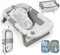 Babybadewanne Faltbare, Baby Bathtub, mit Babypflege-Set Stützkissen Sitzmatte, Rutschfeste Tragbare Reisebadewanne, Kinderwaschbecken Wanne für Neugeborene Kleinkinder, Grau