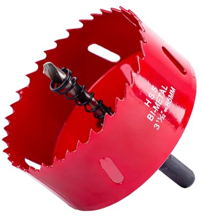 Lochsäge 85mm, Lochkreissäge mit Sechskant-Schaft und Bohrer Lochbohrer Set Bohrkrone für Holz, Rigips, Trockenbau, Kunststoffe,Universal HSS M42 Bi-Metall Lochsägen(85mm)