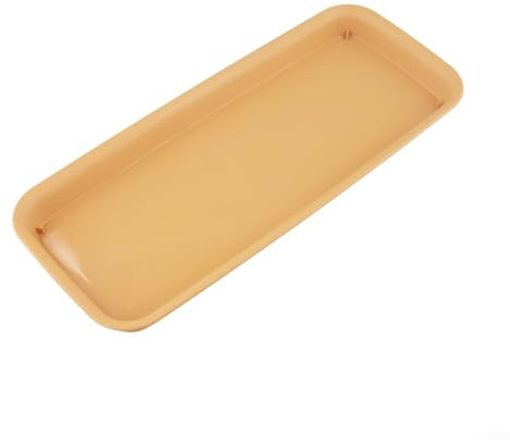 Sottovaso in resina per piante, rettangolare, per interni ed esterni, soluzione di drenaggio per vaso, protezione del pavimento, design con fondo ispessito (marrone, M)