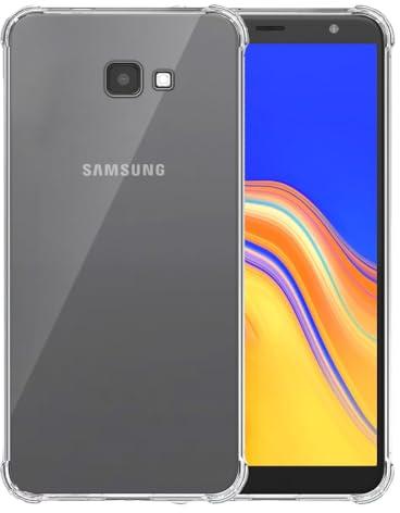 Hülle passend für Smartphonica Handyhülle Geeignet für Samsung Galaxy J4 Plus Transparent Stoßfest - Stoßfest TPU SIlikonen Backcover Case mit Stoßkante Transparent